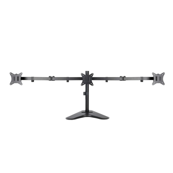 Soporte De Mesa Con Base Tooq Db1704tn-b Para 3 Pantallas De 17" A 27" Max 7kg Por Brazo Vesa 75x75 