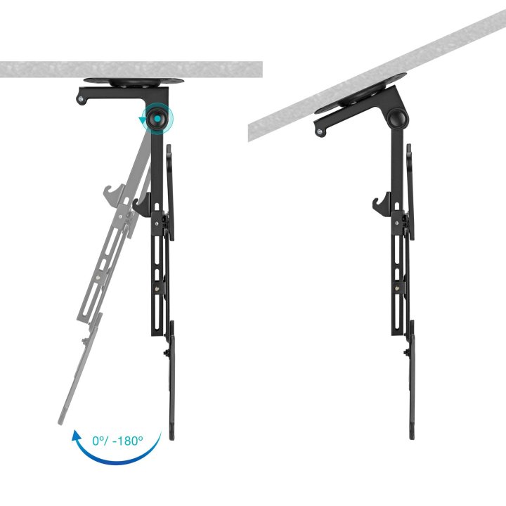 Soporte De Techo Tooq Lpce1123tsli-b Para Pantalla 23"a 55" Max 20kg Vesa 75x75 Hasta 400x400 Negro