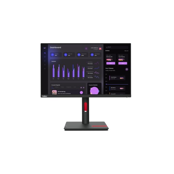 Monitor 24" Hdmi Displayport Vga Lenovo T24i-30 Fhd Hub-usb Regulable Altura, Pivotante