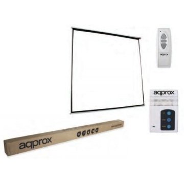 Pantalla Mural Electrica Approx (133") 240x240 Proyector Techo pared -tela Blanco Mate Y Trasera Neg