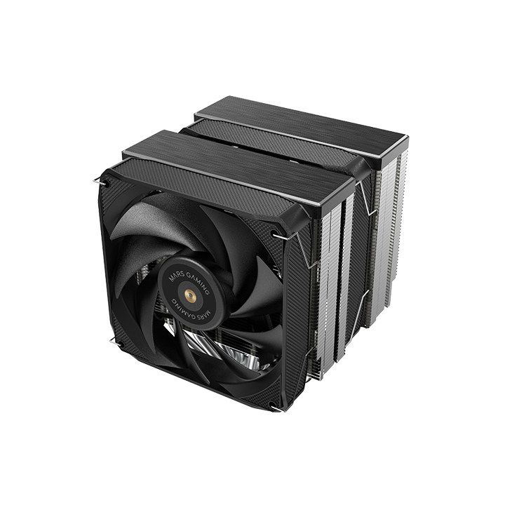 Ventilador Con Disipador De Cpu Mars Gaming Mcpu-xu6 Black Dual 6 Heatpipes Tdp 350w Doble Disipador