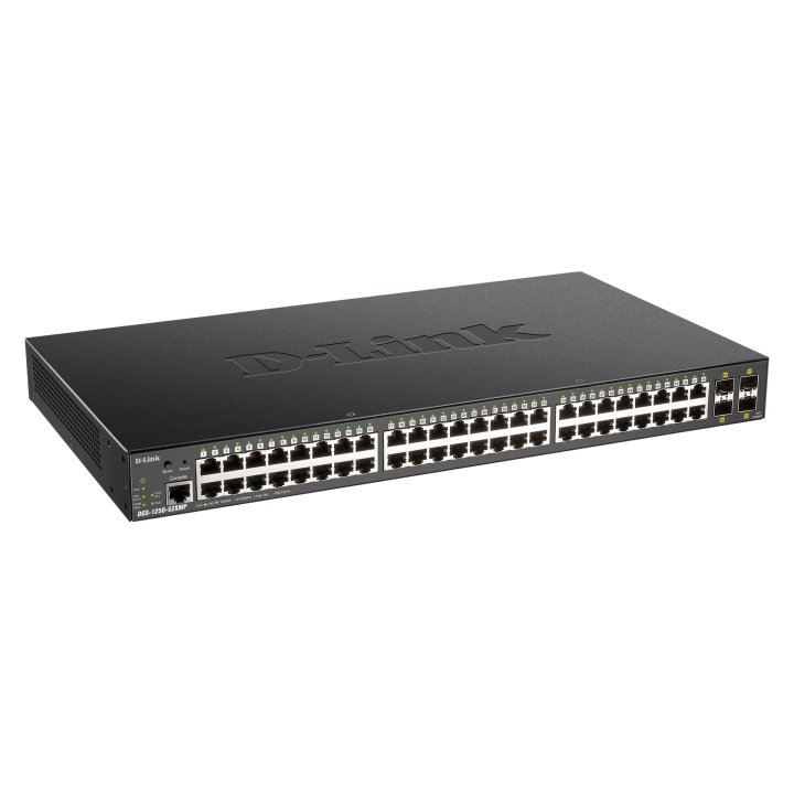 Switch Semigestionable D-link Dgs-1250-52xmp e 48p Giga Poe (370w) + 4p 10g Sfp+ Capacidad De Switching 176gbps