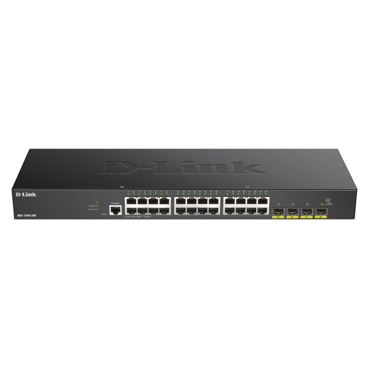 Switch Semigestionable D-link Dgs-1250-28x e 24p Giga + 4p 10g Sfp+ Capacidad De Switching 120gbps