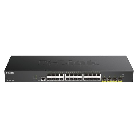Switch Semigestionable D-link Dgs-1250-28x e 24p Giga + 4p 10g Sfp+ Capacidad De Switching 120gbps