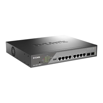 Switch Gestionable D-link Dss-200g-10mp e Poe+ Poe++ 90w 8x10 100 1000 Mbps + 2g Sfp (onvif - Vlan - Erps - Port Trunking ) 2