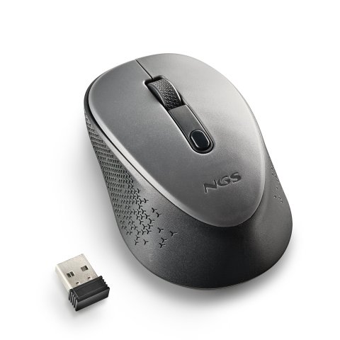 Mouse Ngs Dew Gray Optico Inalambrico De 2,4ghz Con Nano Receptor
