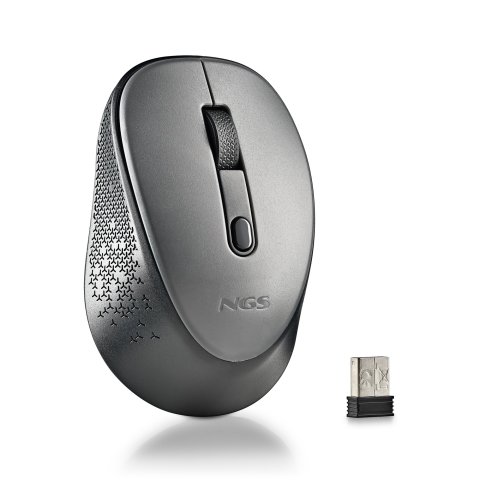 Mouse Ngs Dew Gray Optico Inalambrico De 2,4ghz Con Nano Receptor