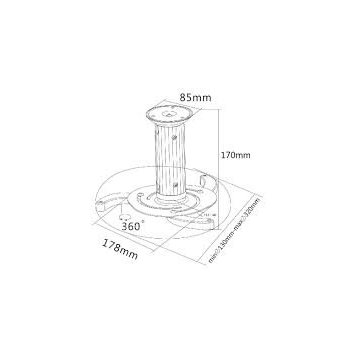 Soporte Techo Para Proyector Dti Br-proyector 15kg Color... 2
