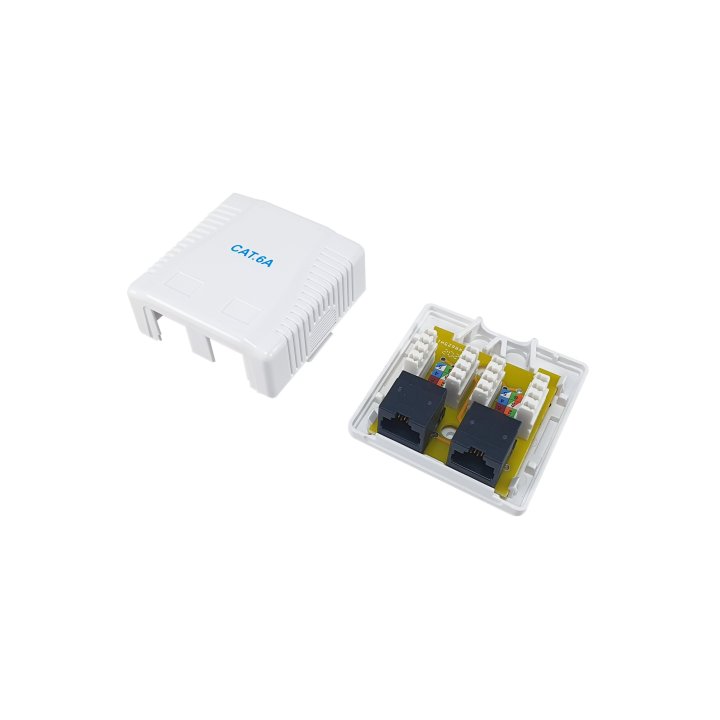 Roseta De Superficie Equip 235216 Categoria 6a 2 Hembra Rj45 Color Blanco