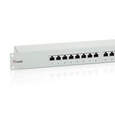 Patch Panel 16 Puertos Categoria 6 Apantallado Color Gris Claro