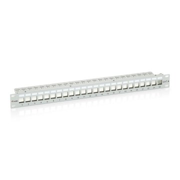 Patch Panel 24 Puertos Cat.6 Apantallado Vacio Color Gris