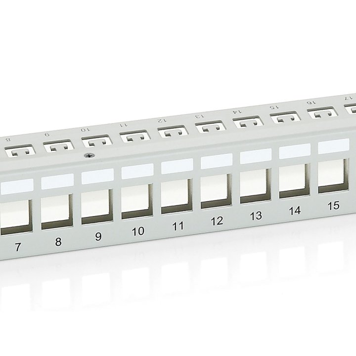 Patch Panel 24 Puertos Cat.6 Apantallado Vacio Color Gris