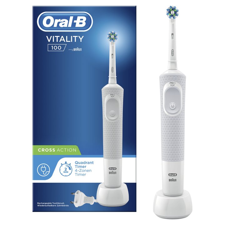 Cepillo Dental Electrico Braun Oral-b Vitality 100 Cross Action Color Blanco D100.413.1