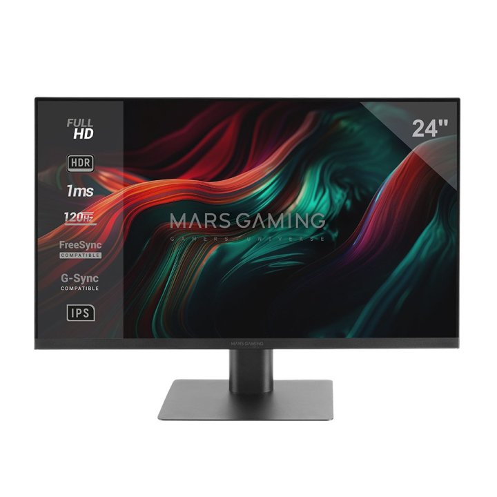 Monitor 24" Displayport Hdmi Vga Mars Gaming Mv24 Ips Fhd 120hz 1ms 250cd m² Vesa 100x100