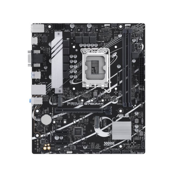 Pb Asus Prime B760m-k M-atx Skt 1700 12º 13º Gen 2xddr5 5600mhz Hdmi Vga 2xm.2 G-lan 2,5 Gb Usb3.2