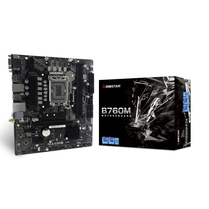 Pb Biostar B760mx2-e D4 M-atx Skt 1700 Hdmi Vga Dvi 2xddr4 3200mhz 1xm.2 4xsata 2.5g Lan Usb 3.2