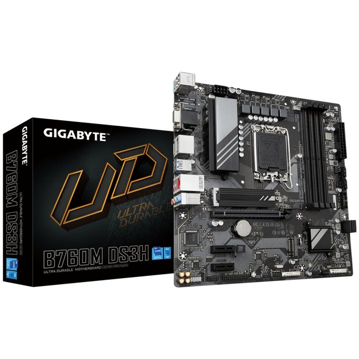 Pb Gigabyte B760m Ds3h Rev1.0 M-atx Skt 1700 12º 13º 4xddr5 4800mhz Hdmi Displayport Vga G-lan 1pcie 2m.2 Raid Usb-c