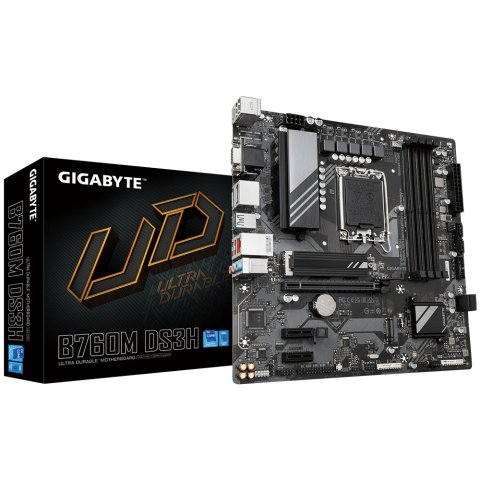 Pb Gigabyte B760m Ds3h Rev1.0 M-atx Skt 1700 12º 13º 4xddr5 4800mhz Hdmi Displayport Vga G-lan 1pcie 2m.2 Raid Usb-c