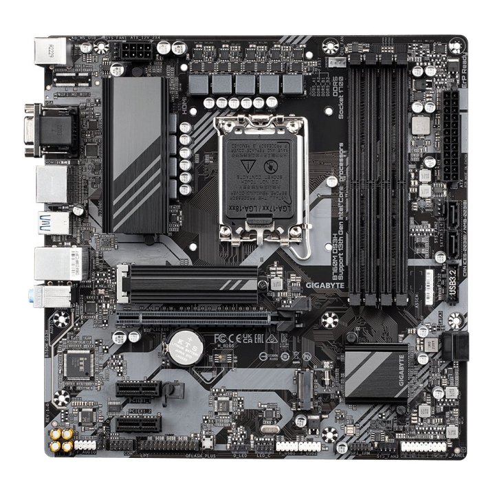 Pb Gigabyte B760m Ds3h Rev1.0 M-atx Skt 1700 12º 13º 4xddr5 4800mhz Hdmi Displayport Vga G-lan 1pcie 2m.2 Raid Usb-c