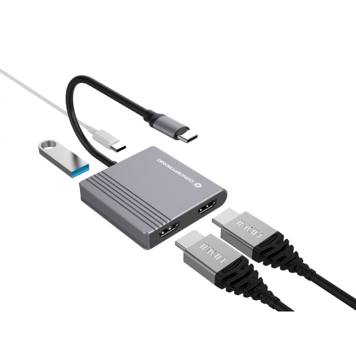 Docking Usb-c Conceptronic Donn013 A 2xhdmi 1xusb-a 3.0 1xusb-c Carga Max 100w