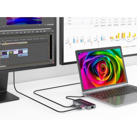 Docking Usb-c Conceptronic Donn14g A 2xhdmi 1xusb-c Pd 100w 3xusb-a 1xgb Rj45