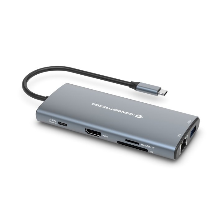 Docking Usb-c Conceptronic Donn06 A 1xhdmi 1xusb-c Pd 60w 3xusb-a 3.0 1xlector Sd 1xlector Microsd 1x1gb Rj45
