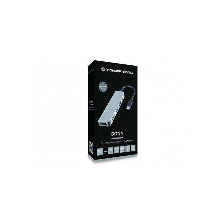Docking Usb-c Conceptronic Donn02 A 1xhdmi 1xusb-c Pd 60w 2xusb-a 3,0 1xlector Sd 1xlector Microsd