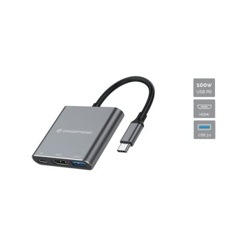 Docking Usb-c Conceptronic Donn018 1xhdmi 1xusb-a 3.0 1xusb-c Pd 100w 2