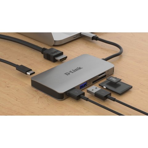 Docking Usb-c D-link Dub-m610 A 1xhdmi 4k 2xusb-a 3.0 1xusb-c Pd 100w Thunderbolt 3 1xlector De Tarjetas