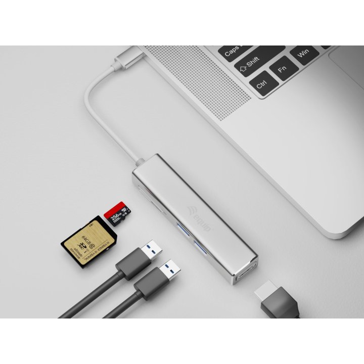 Docking Usb-c Equip 133480 A 1xhdmi 4k 3xusb-a 3.0 1xlector De Tarjetas