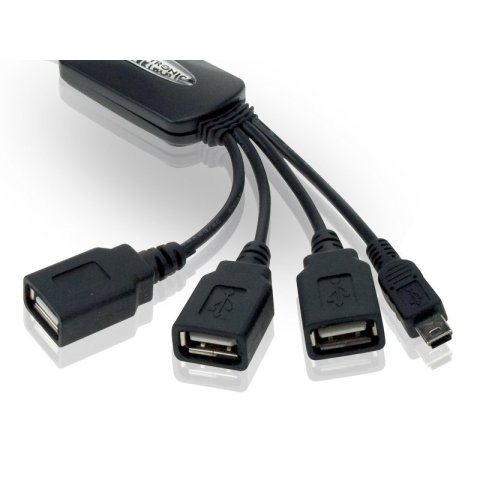 Hub Usb 2.0 Conceptronic 3 Puertos Usb + 1 Mini Usb Y Usb-a De Alimentacion
