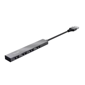 Hub Usb 2.0 Trust Halyx Aluminium A 4xusb-a 2.0 Diseño Metalico Y Compacto Hasta 480 Mbps 23786 2