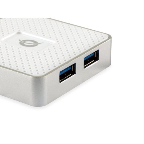 Hub Usb 3.0 Conceptronic Hubbies03w 4 Puertos Usb 3.0 Con Alimentador Color Blanco