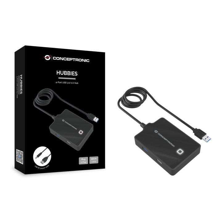 Hub Usb 2.0 & 3.0 Conceptronic Hubbies10b 4 Puertos Y Cable De 90cm