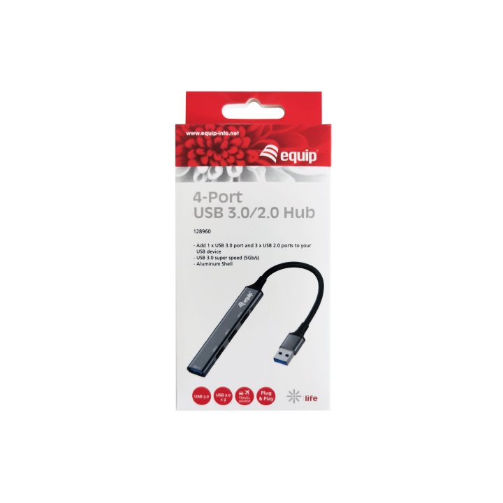 Hub Usb 3.0 Equip Life Usb 1 Puerto Usb 3.0 3 Puertos Usb 2.0 Carcasa Aluminio