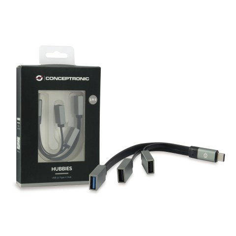 Hub Usb 3.1 Usb-c Conceptronic Hubbies 1 Puerto Usb 3.0 + 2 Puertos Usb 2.0 Color Gris