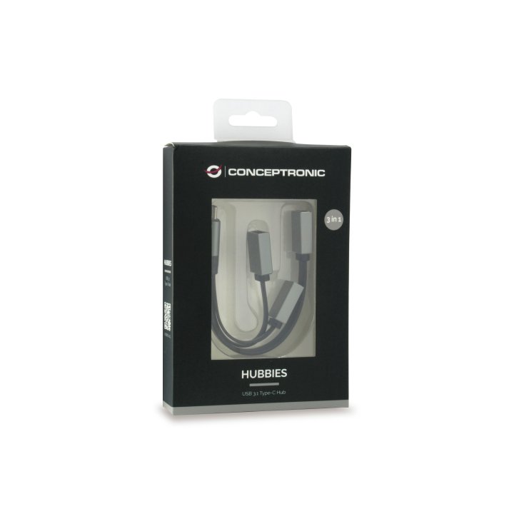 Hub Usb 3.1 Usb-c Conceptronic Hubbies 1 Puerto Usb 3.0 + 2 Puertos Usb 2.0 Color Gris