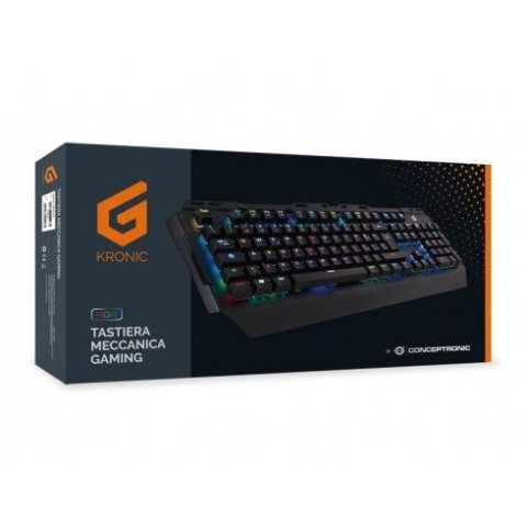 Teclado Gaming Mecanico Conceptronic Kronic01 Italiano Retroiluminado Rgb Usb 8 Teclas Programas