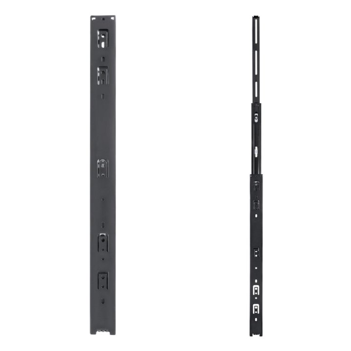 Kit De Railes Unykach 52094 Para Caja Rack De 1u A 4u Material Acero Pintado Negro Sistema Telescopico Negro