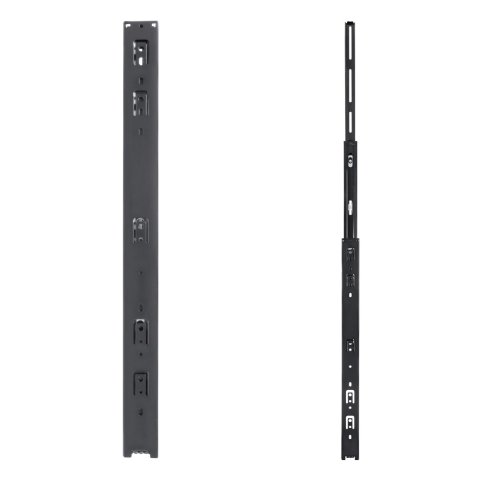 Kit De Railes Unykach 52094 Para Caja Rack De 1u A 4u Material Acero Pintado Negro Sistema Telescopico Negro