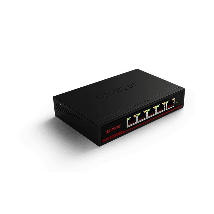 Switch Asustor Asw205t 5 Puertos 10 100 1000 2500 Bajo Consumo 10w