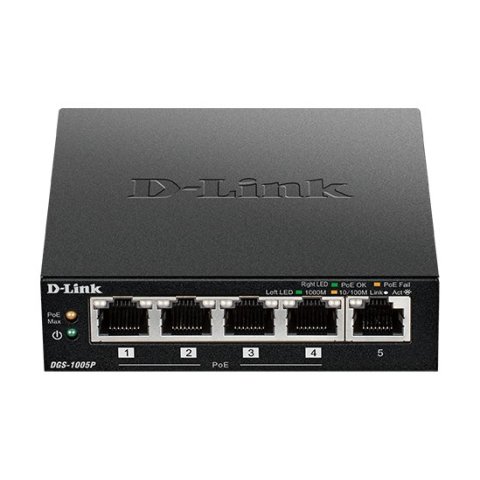 Switch No Gestionable D-link Dgs-1005p 5p Giga Con 4p Poe (60w) Sobremesa No Rack