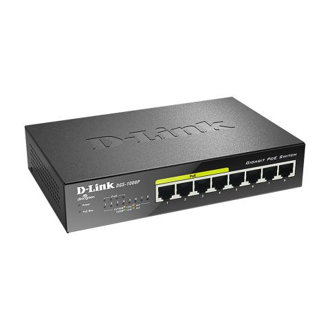 Switch No Gestionable D-link Dgs-1008p 8p Giga Con 4p Poe (52w) Sobremesa No Rack