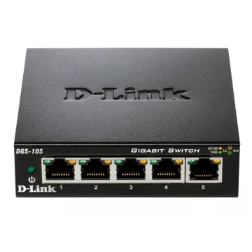 Switch No Gestionable D-link Dgs-105 5p Giga Carcasa Metal Igmp Snooping (iptv) Sobremesa No Rack