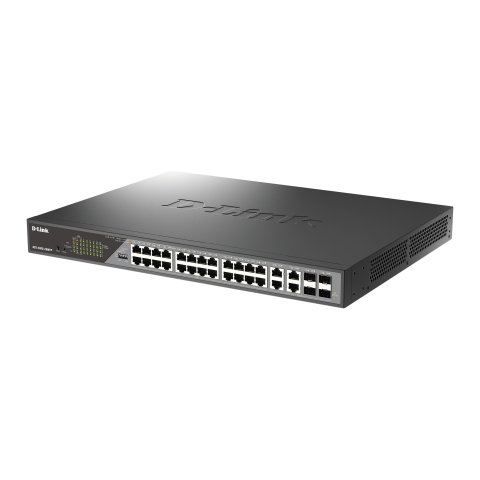 Switch Gestionable D-link Dss-200g-28mp e 24x10 100 1000 Poe , 4xcombo 1000 Mbps Rack 19" 30wxpuerto