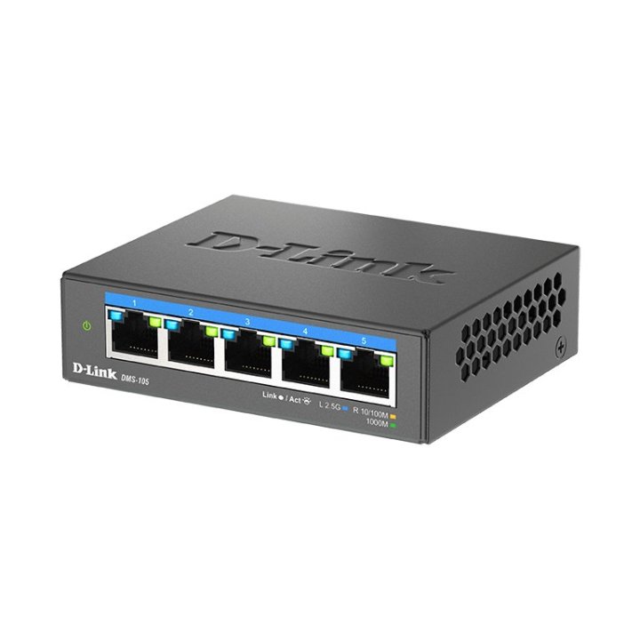 Switch No Gestionable Dlink Dms-105 5p Multigigabit 2,5g Carcasa Metalica Sobremesa No Rack
