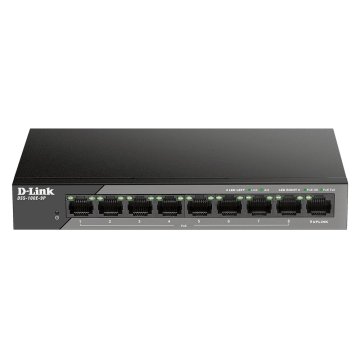 Switch No Gestionable D-link Dss-100e-9p Poe (130w Budget) Hasta 250m 8ptos 10 100 + 1p Giga Uplink