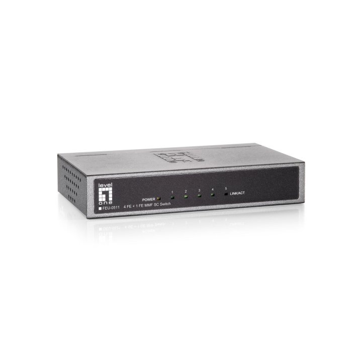 Switch Level One No Gestion 4 Puertos 10 100 + 1 Puerto Fibra Sc 100basefx Multimodo Hasta 2km