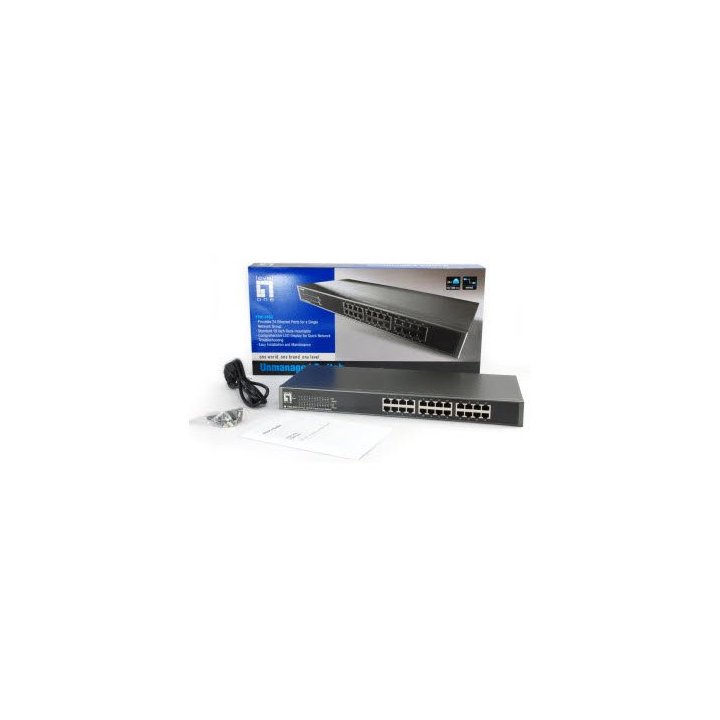 Switch Level One No Gestion 24 Puertos 10 100 Rack 19"