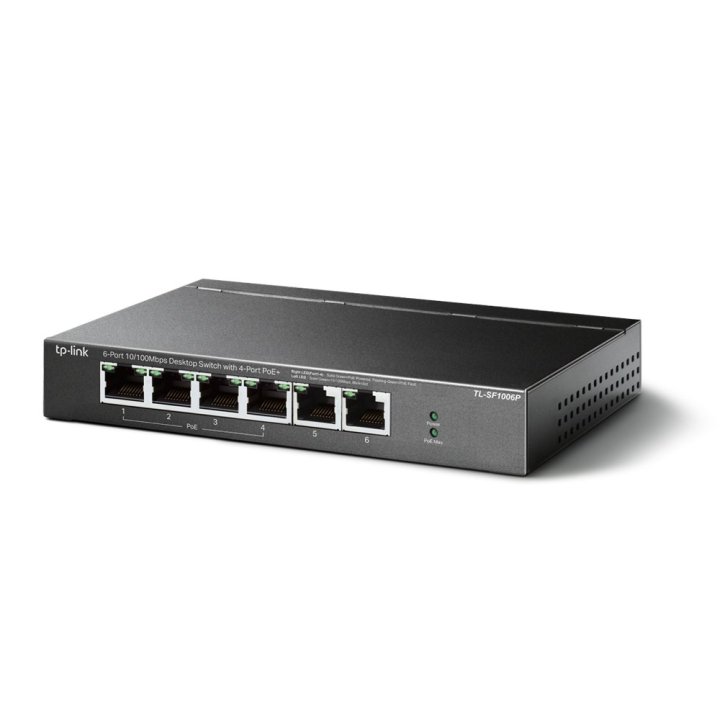 Switch No Gestionable Tp-link Tl-sf1006p Sobremesa 2p 10 100 4p Poe 10 100 Total Poe 67w